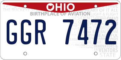 OH license plate GGR7472