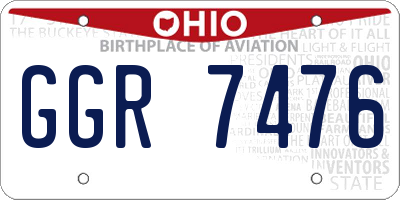 OH license plate GGR7476