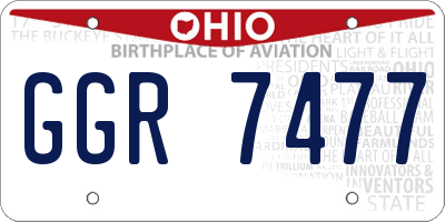 OH license plate GGR7477