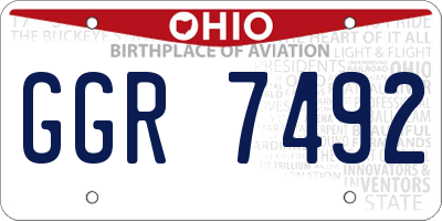 OH license plate GGR7492