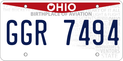 OH license plate GGR7494