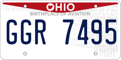 OH license plate GGR7495
