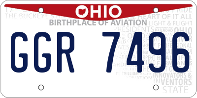 OH license plate GGR7496