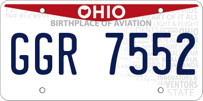 OH license plate GGR7552