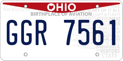 OH license plate GGR7561