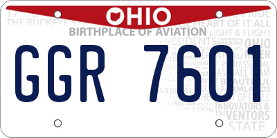 OH license plate GGR7601