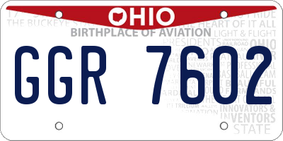 OH license plate GGR7602