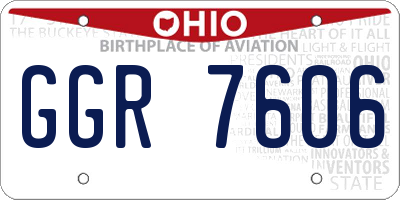 OH license plate GGR7606
