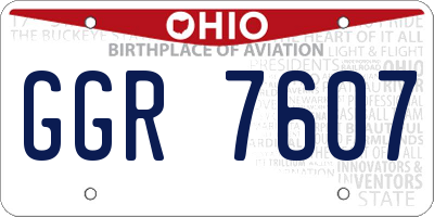 OH license plate GGR7607