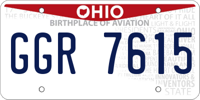 OH license plate GGR7615
