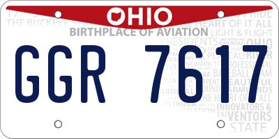 OH license plate GGR7617