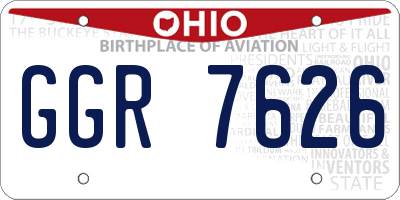 OH license plate GGR7626