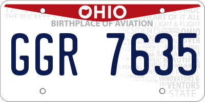 OH license plate GGR7635