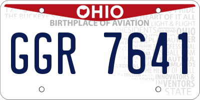 OH license plate GGR7641