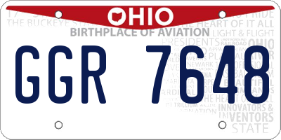 OH license plate GGR7648