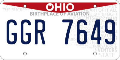 OH license plate GGR7649