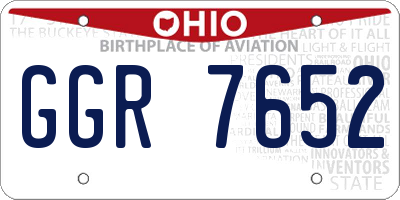 OH license plate GGR7652