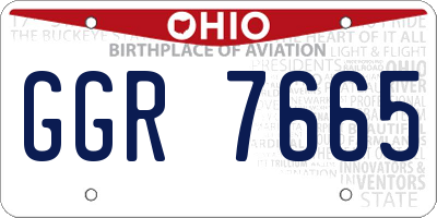OH license plate GGR7665