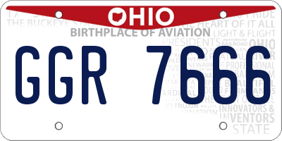 OH license plate GGR7666