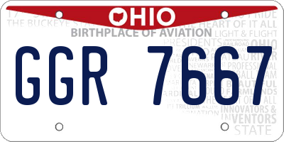 OH license plate GGR7667