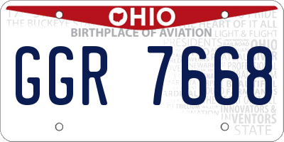 OH license plate GGR7668
