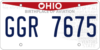 OH license plate GGR7675