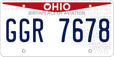 OH license plate GGR7678