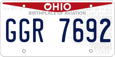OH license plate GGR7692