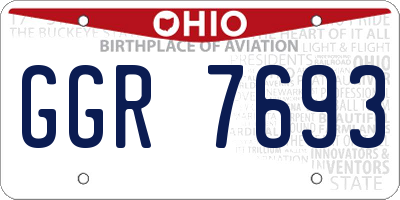 OH license plate GGR7693