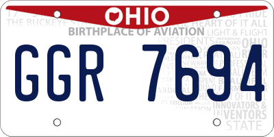 OH license plate GGR7694
