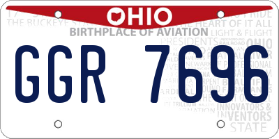 OH license plate GGR7696