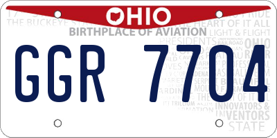 OH license plate GGR7704