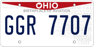 OH license plate GGR7707