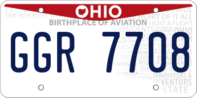 OH license plate GGR7708