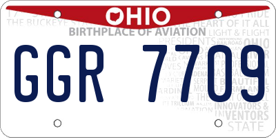 OH license plate GGR7709