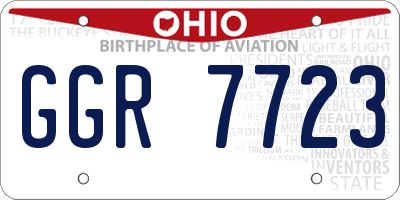 OH license plate GGR7723