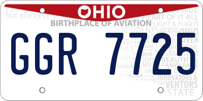 OH license plate GGR7725