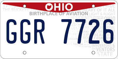 OH license plate GGR7726