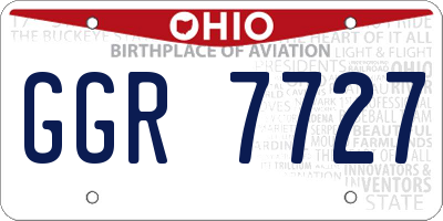 OH license plate GGR7727
