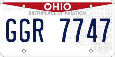 OH license plate GGR7747