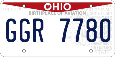 OH license plate GGR7780