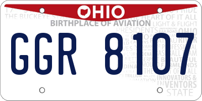 OH license plate GGR8107