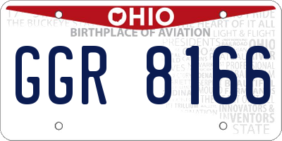 OH license plate GGR8166