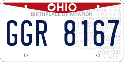 OH license plate GGR8167