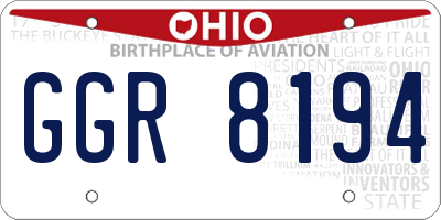 OH license plate GGR8194