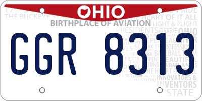 OH license plate GGR8313