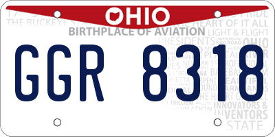 OH license plate GGR8318
