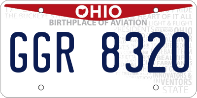OH license plate GGR8320