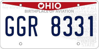 OH license plate GGR8331