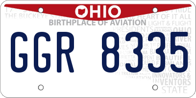 OH license plate GGR8335